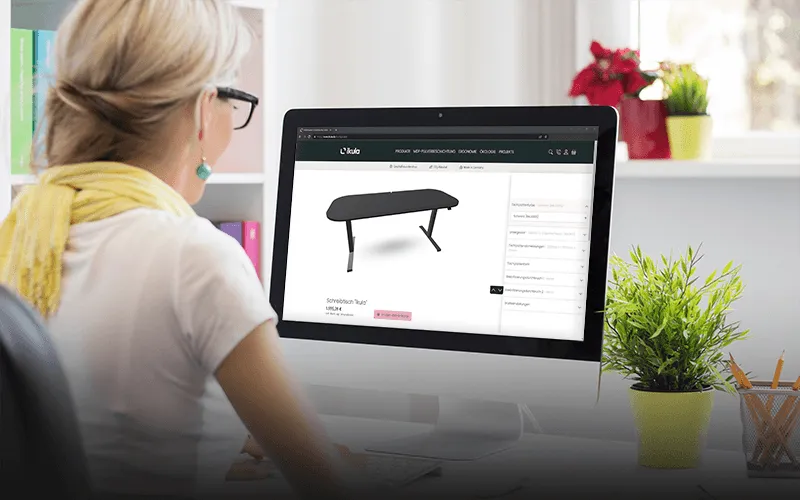 3D Schreibtisch-Konfigurator mit integriertem Onlineshop – Referenz Ikula (Sauter GmbH)